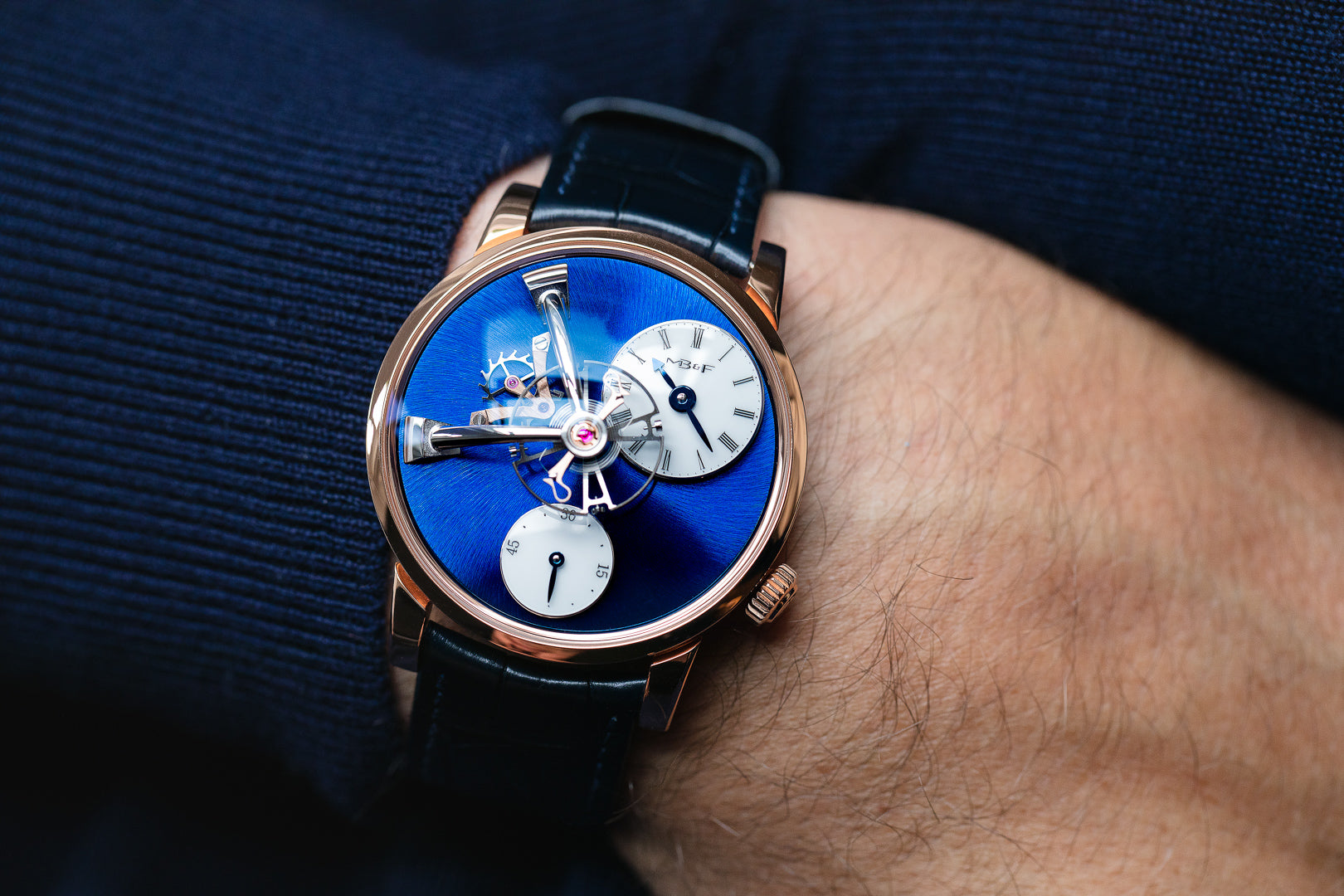 MB&amp;F Legacy Machine Rose Gold &#39;Blue Dial&#39; LM101